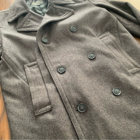 Merona Wool Blend Dark Charcoal Gray Pea Coat – Men’s Small - Picture 4 of 12